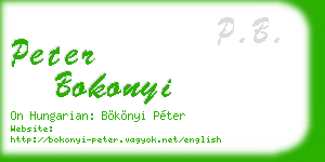 peter bokonyi business card