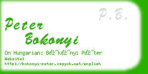 peter bokonyi business card